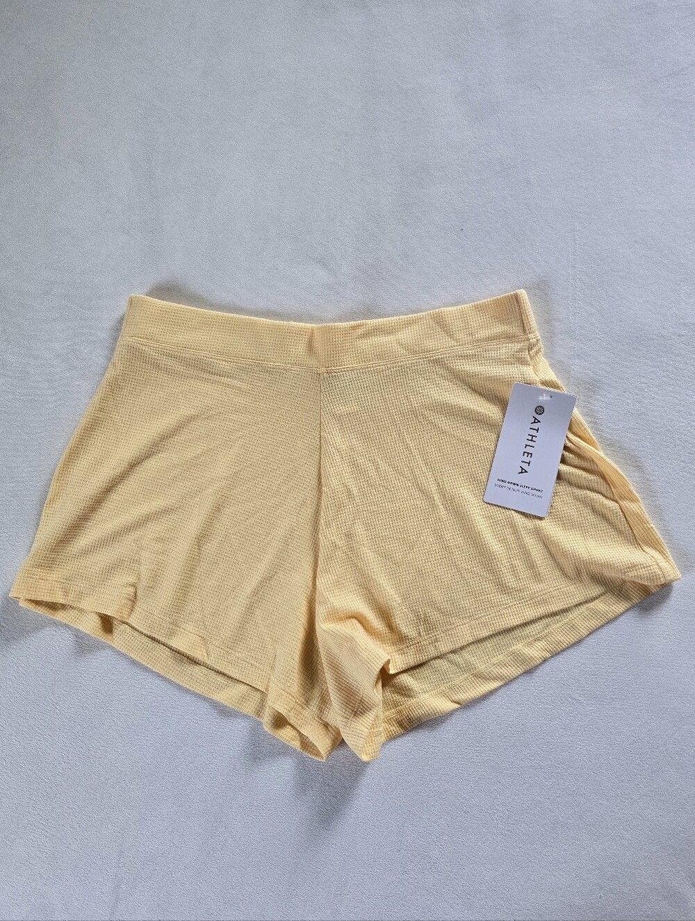 Athleta▪️Wind Down Sleep Short Waffle-Knit in Light Yellow - Picture 5 of 11